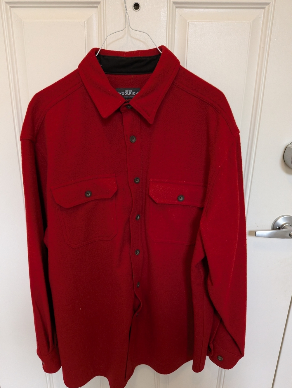Woolrich Red Wool Blend Shirt Jacket Shacket Mens XL Vintage Heavyweight